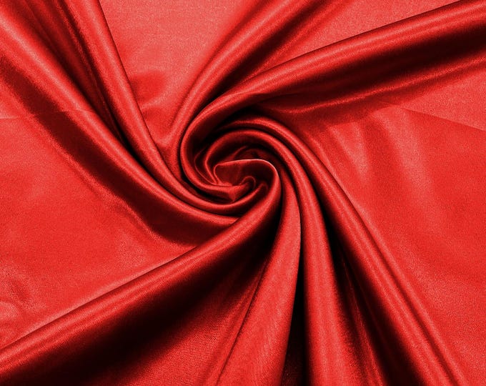 Red Crepe Back Satin Fabric 58" Wide| Bridal| Prom| Nightgown| Wedding.
