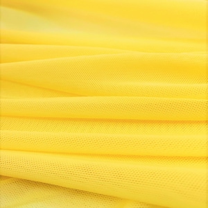 Yellow 58/60&quot; Wide Solid Stretch Power Mesh Fabric Nylon Spandex Sold By The Yard.