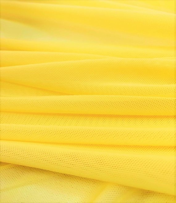 Yellow 58/60 Wide Solid Stretch Power Mesh Fabric Nylon Spandex Sold by the  Yard. 
