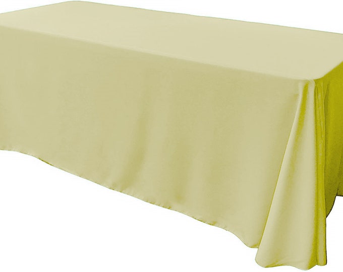 Maize Yellow - Rectangular Polyester Poplin Tablecloth Floor Length / Party supply