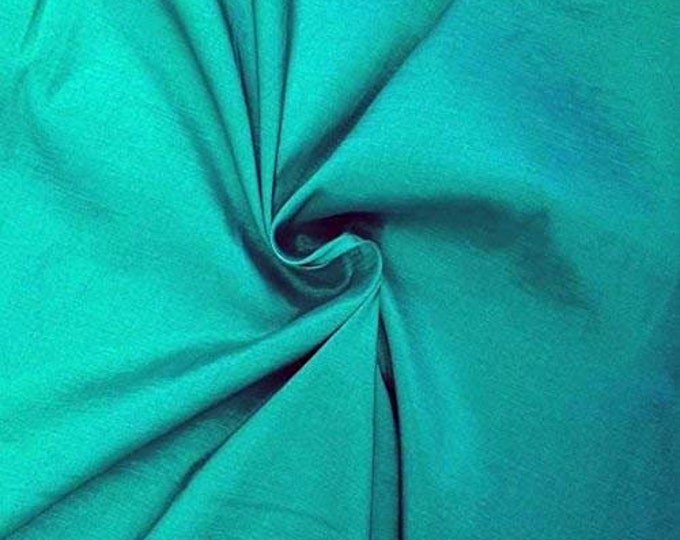 Aqua 58" Wide Medium Weight Stretch Two Tone Taffeta Fabric, Sold By The Yard.