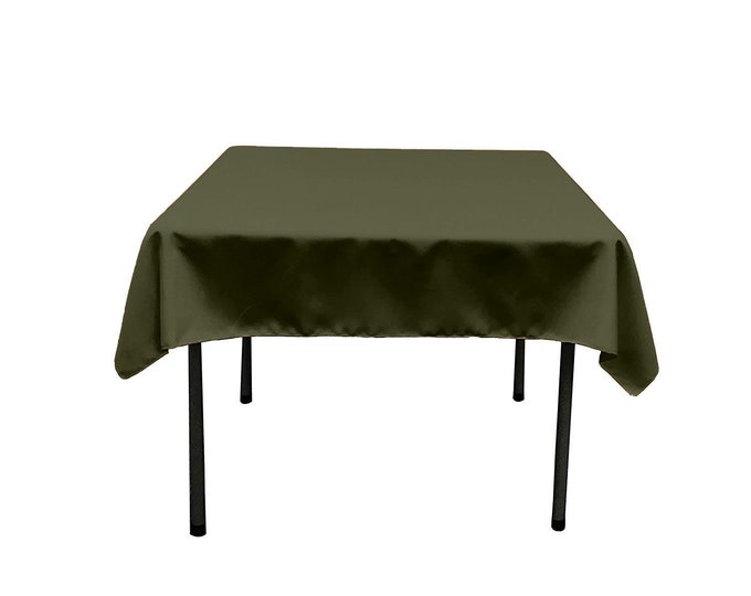 Olive Green Square Polyester Poplin Table Overlay - Diamond. Choose Size Below