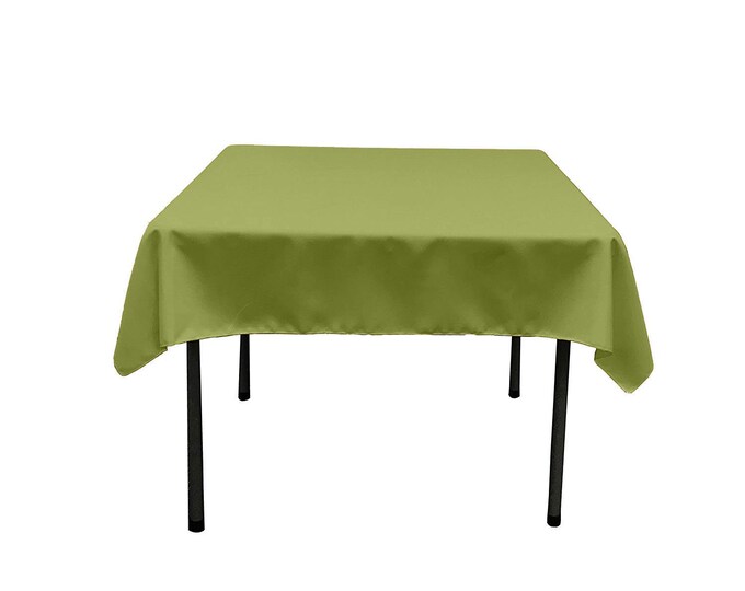 Dark Lime Green Square Polyester Poplin Table Overlay - Diamond. Choose Size Below