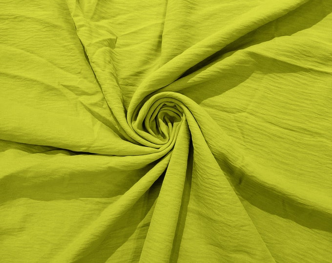 Lime Green Air Flow Polyester Fabric for Dresses, 2 way stretch, Tops, Bottoms, Shawl, Scarf, Costumes, Crafts.