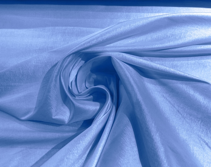 Sky Blue 58" Wide Medium Weight Stretch Two Tone Taffeta Fabric, Stretch Fabric For Bridal Dress Clothing Custom Wedding Gown, New Colors