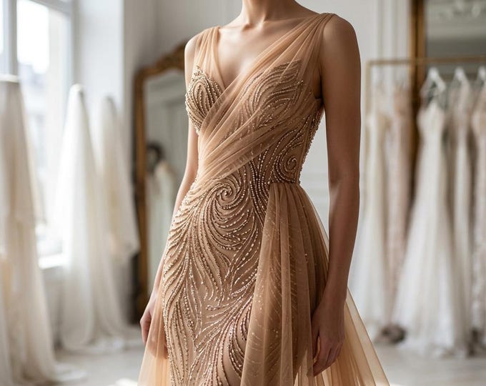 Nude Tan Power Mesh Fabric Stretch Nylon Spandex Sheer Mesh Fabric 60 Inch Wide Soft Tulle Fabric for Lingerie Dress Fabric by the Yard