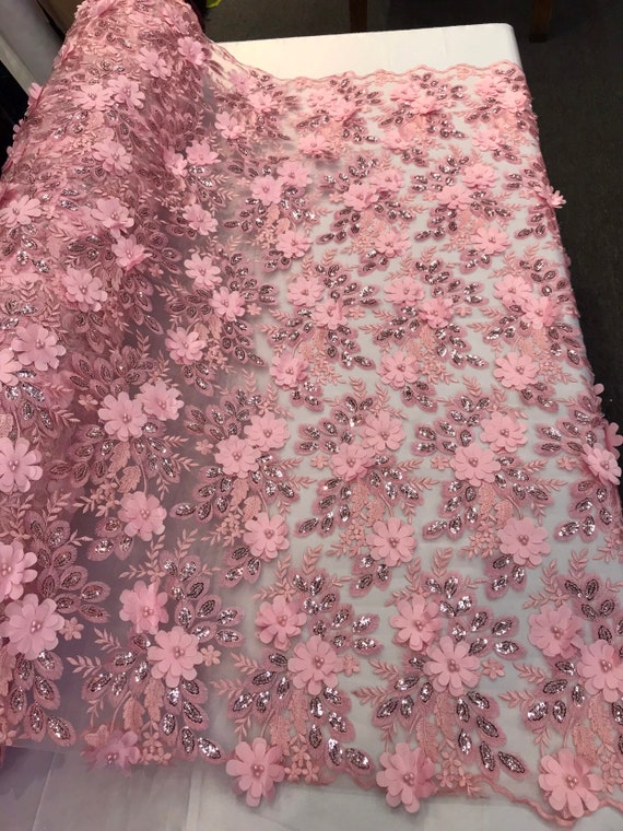 LIGHT GOLD PRINCESS DESIGN EMBROIDER SEQUINS ON A BLACK 4 WAY STRETCH POWER MESH