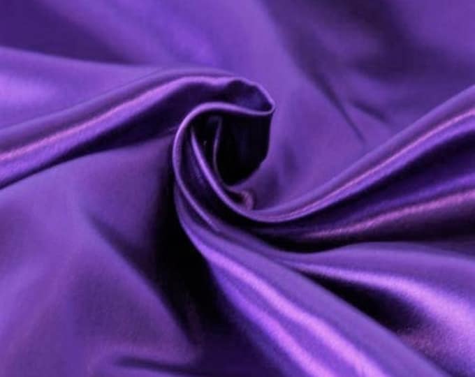 Purple Heavy Shiny Bridal Satin Fabric for Wedding Dress, 60" inches wide sold by The Yard.