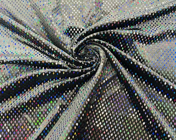 Black - Geometric Foil Velvet Stretch, by The Yard.