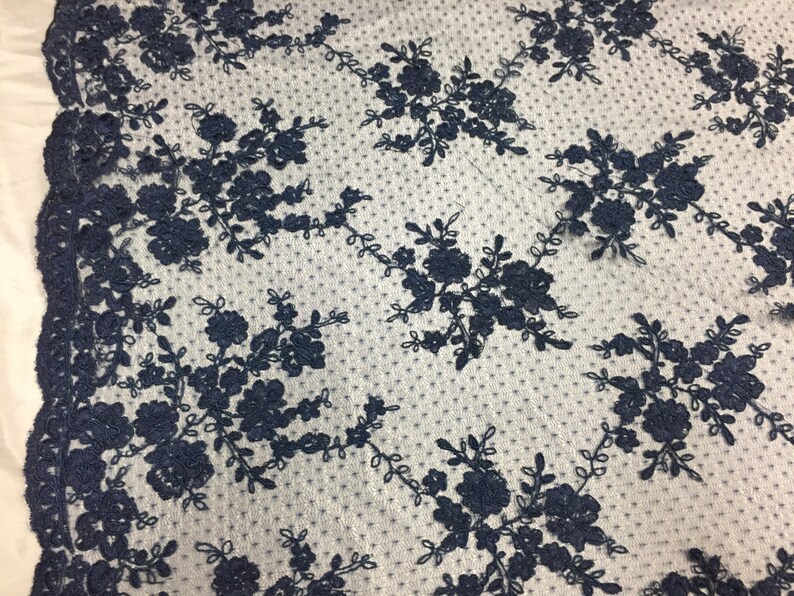 Sensational light brown flowers Embroider And Corded On a Polkadot Mesh Lace-prom-nightgown-decorations-dresses-sold by the yard.