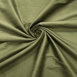 Tessuto di seta finta Dupioni poliestere verde salvia scuro / 55&quot; di larghezza/tessuto da sposa/arredamento per la casa.