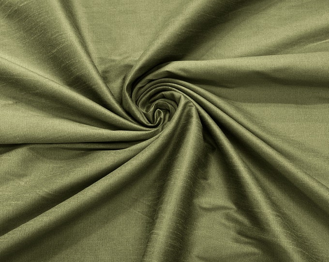 Dark Sage Green Polyester Dupioni Faux Silk Fabric/ 55” Wide/Wedding Fabric/Home Decor.