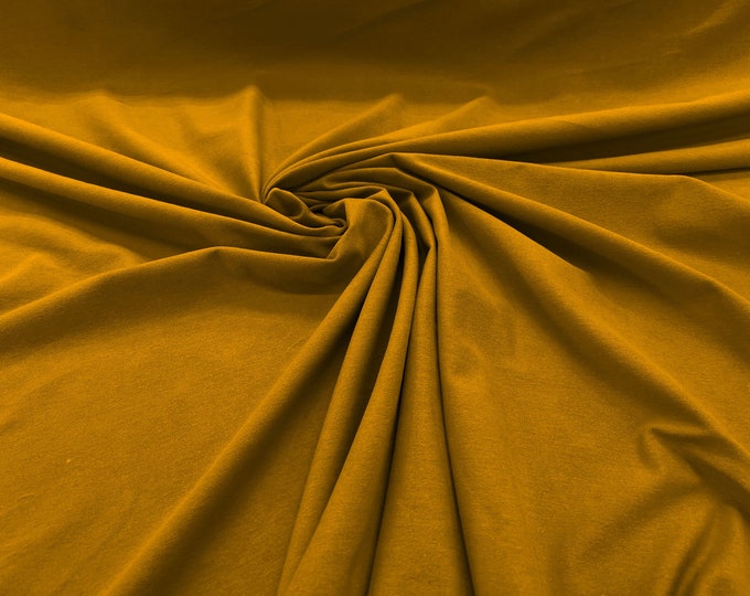 Mustard Gold 58/60" Wide  Cotton Jersey Spandex Knit Blend 95% Cotton 5 percent Spandex/Stretch Fabric/Costume