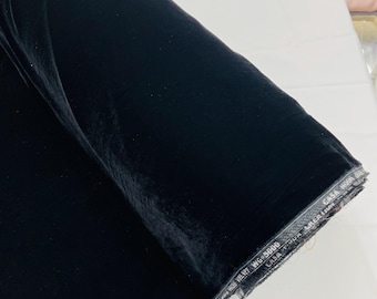 Black Micro Velvet Fabric/ 45" Wide/Sold By The Yard.