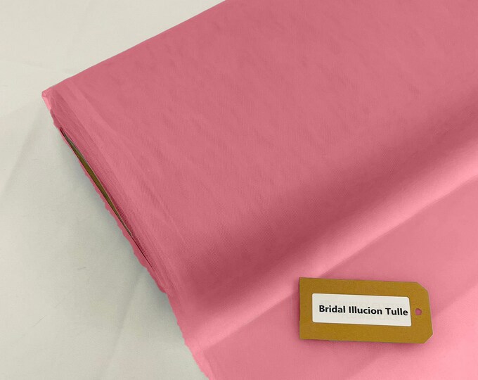 Rose Mauve - Bridal Illusion Tulle 108"Wide Polyester Premium Tulle Fabric Bolt.