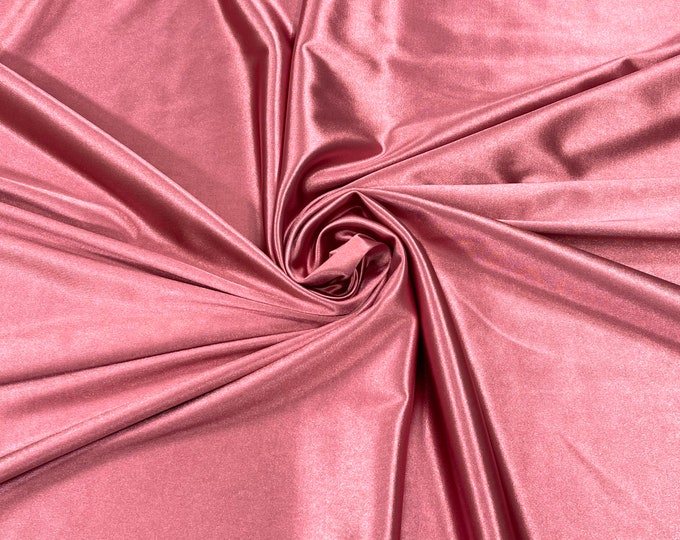 Mauve Deluxe Shiny Polyester Spandex Fabric Stretch 58" Wide Sold by The Yard.
