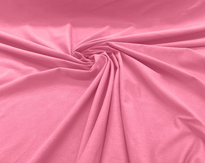 Light Pink 58/60" Wide  Cotton Jersey Spandex Knit Blend 95% Cotton 5 percent Spandex/Stretch Fabric/Costume