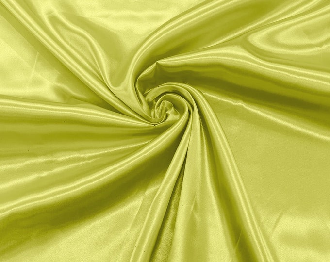 Kiwi - Shiny Charmeuse Satin Fabric for Wedding Dress/Crafts Costumes/58” Wide /Silky Satin