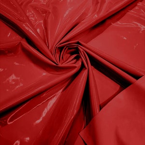 Spandex Shiny Vinyl Fabric (Latex Stretch) - Sold By The Yard - Red