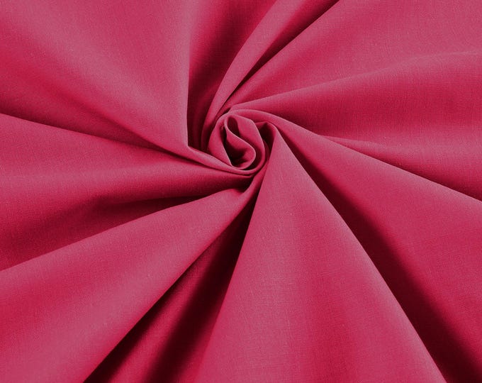 Fuchsia Lightweight Poly Cotton Broadcloth Fabric| 58" Wide| Bed sheets| Apparel.