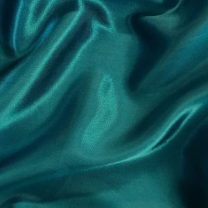 Teal 58-59" Wide - 96 percent Polyester, 4% Spandex Light Weight Silky Stretch Charmeuse Satin Fabric by The Yard.