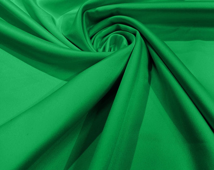 Kelly Green Matte Stretch Lamour Satin Fabric 58" Wide/Sold By The Yard. New Colors