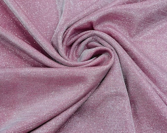 Pink Stretch glitter shimmer 58” wide-Glimmer-Sparkling Fabric-Prom-Nightgown-Sold by the yard.