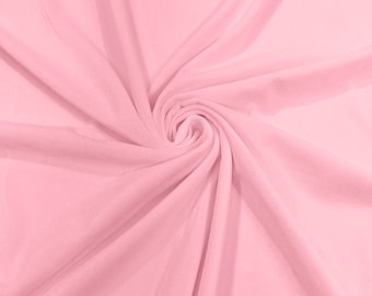 Light Pink 60" Wide 90% Polyester 10 percent Spandex Stretch Velvet Fabric for Sewing Apparel Costumes Craft, Sold By The Yard.