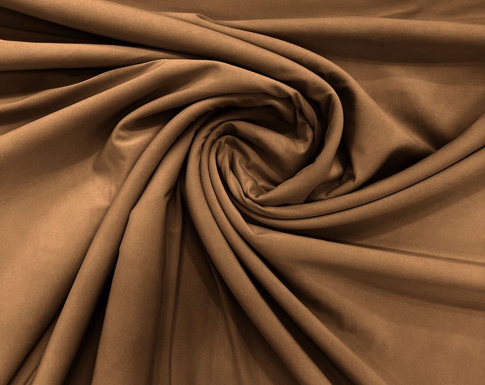 Khaki 58" Wide ITY Fabric Polyester Knit Jersey 2 Way  Stretch Spandex Sold By The Yard.