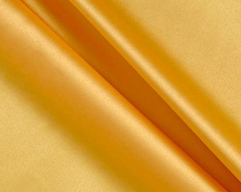 Mango Yellow Heavy Shiny Bridal Satin Fabric for Wedding Dress, 60" inches wide sold by The Yard.