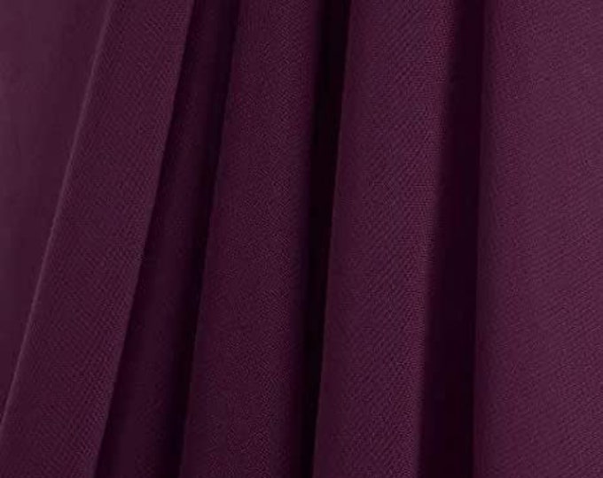 Eggplant 58/60" Wide 100% Polyester Soft Light Weight, Sheer, See Through Chiffon Fabric Sold By The Yard.
