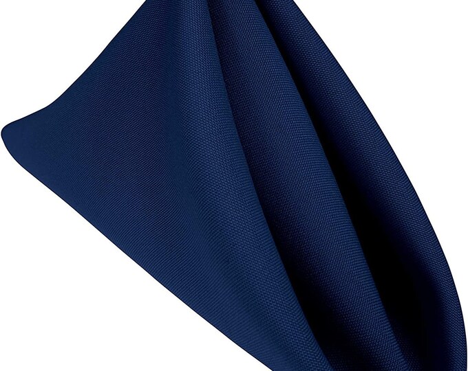 18 x 18 Inches Polyester Poplin Decorative Table Napkins, Party Supply - Pack of 12 - Navy Blue