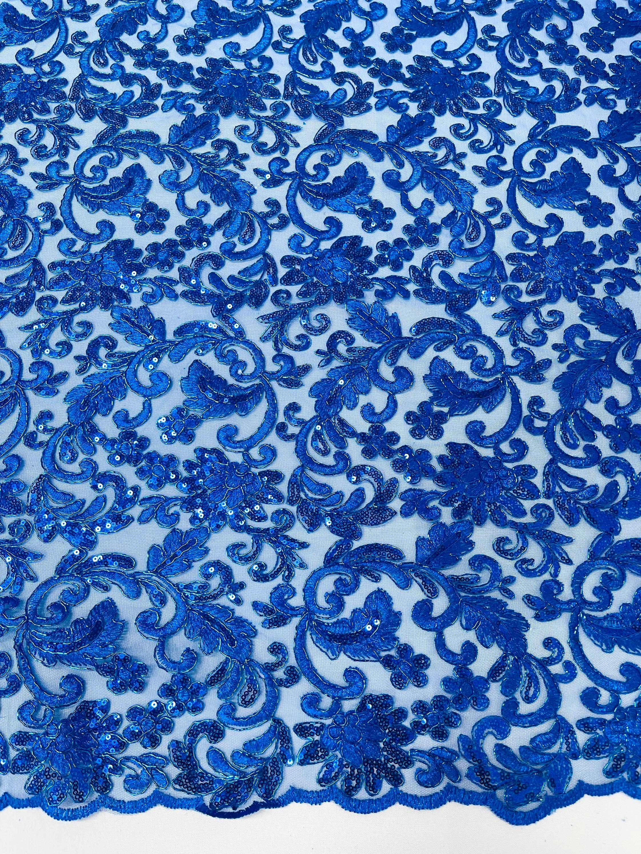 Blue Lace Fabric 