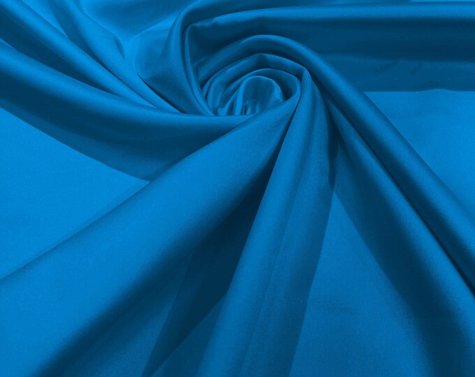 University Blue - Matte L'Amour Satin (Peau de Soie) Duchess Fabric Bridesmaid Dress 58"-60" Wide/Costume/wedding.