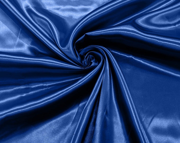 Royal Blue Shiny Charmeuse Satin Fabric for Wedding Dress/Crafts Costumes/58” Wide /Silky Satin