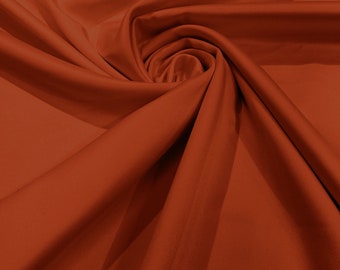 Burnt Orange Matte Stretch Lamour Satin Fabric 58" Wide/Sold By The Yard. New Colors