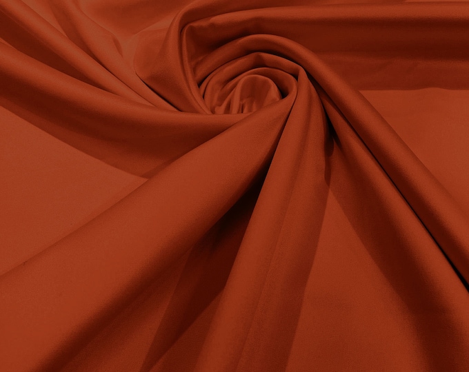 Burnt Orange Matte Stretch Lamour Satin Fabric 58" Wide/Sold By The Yard. New Colors