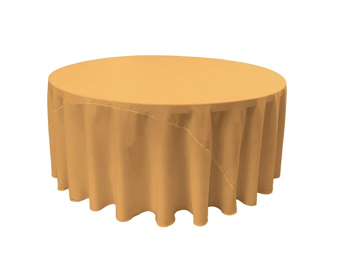 Sungold - Solid Round Polyester Poplin Tablecloth With Seamless.