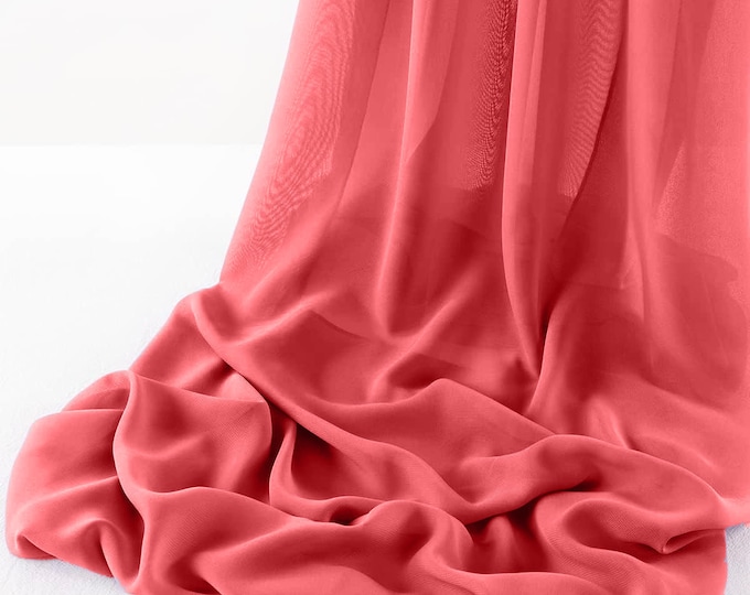 Salmon - Wool Dobby Chiffon Sheer Table Runner for Wedding, Decorations for Birthday Parties, Banquets, Engagements.