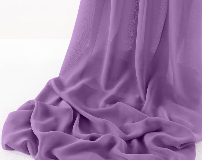 Orchid 5 Yards Chelsea Wool Dobby Chiffon Fabric/58" Wide Sheer Fabric/Solid Color Draping Fabric for Wedding Party Easter Backdrop.