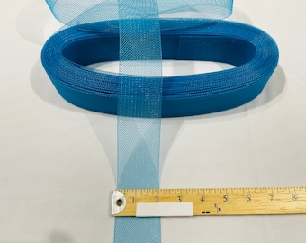 Teal Crinoline horsehair braid trim 2 inch -sold by the yard.