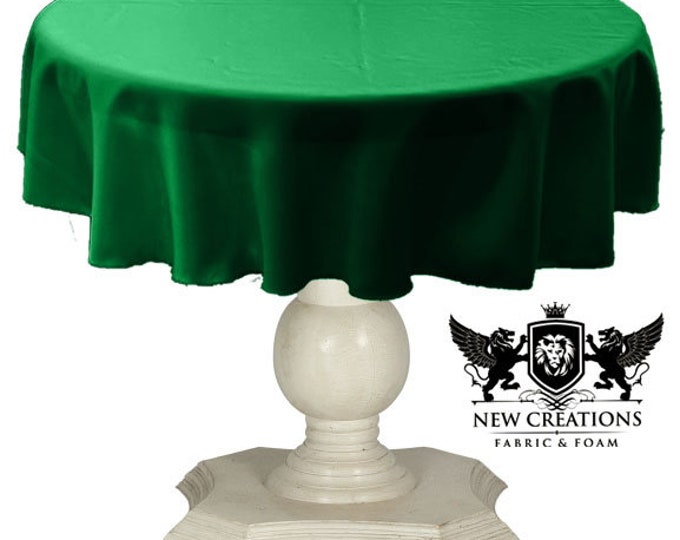 Flag Green Tablecloth Solid Dull Bridal Satin Overlay for Small Coffee Table Seamless.