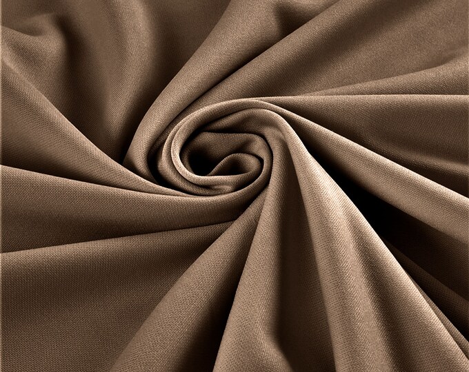 Light Mocha Stretch Crepe Scuba Techno Knit Polyester Spandex Fabric for Bows, Top Knots, Head Wraps, Clothes, Costumes, Crafts