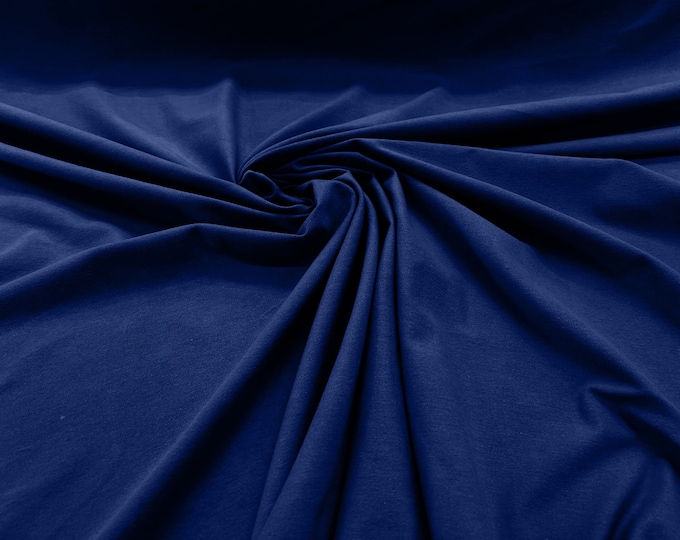 Dark Royal Blue 58/60" Wide  Cotton Jersey Spandex Knit Blend 95% Cotton 5 percent Spandex/Stretch Fabric/Costume