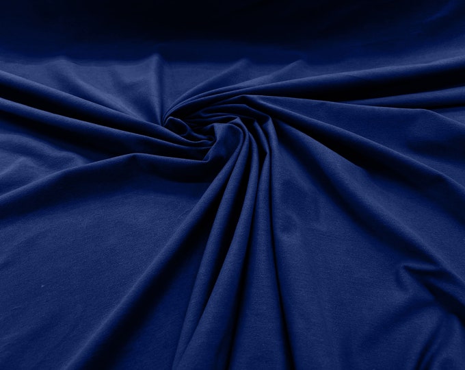 Dark Royal Blue 58/60" Wide  Cotton Jersey Spandex Knit Blend 95% Cotton 5 percent Spandex/Stretch Fabric/Costume