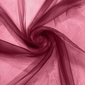 Cranberry 58/60&quot; Wide 100% Polyester Soft Light Weight, Sheer, See Through Crystal Organza Fabric/Cosplay Costumes, Skirts.