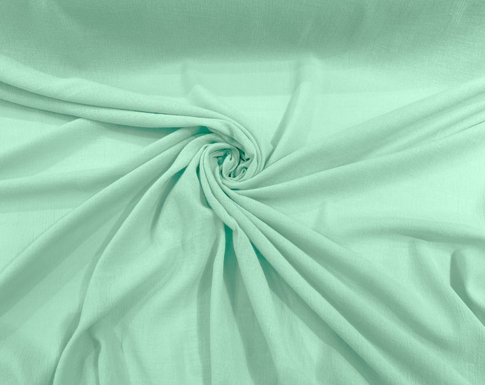 Mint Green Muslin Crinkle Gauze Fabric, Cotton Gauze Swaddle Fabric, Fabric for Babies, Swaddle, dresses, Cheesecloth Fabric