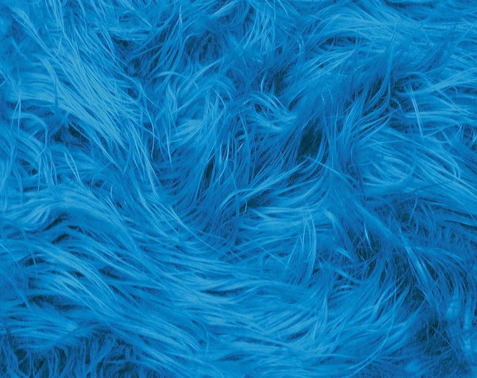 Mongolian Faux Fur Fabric by the Yard Turquoise