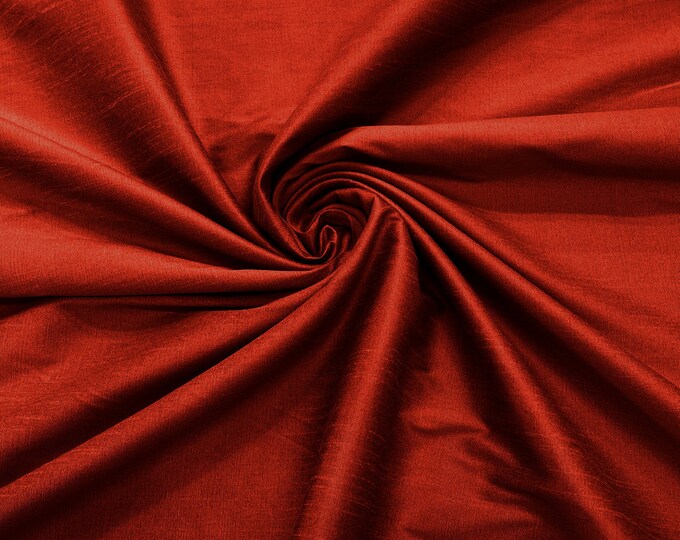 Cranberry Polyester Dupioni Faux Silk Fabric/ 55” Wide/Wedding Fabric/Home Decor.