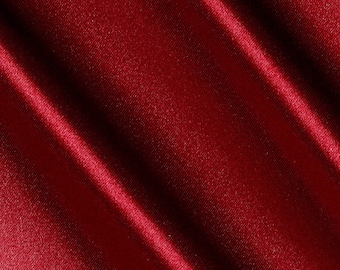Burgundy Bridal Satin Fabric, Shiny Charmeuse, 60" Wide, Sold by The Yard